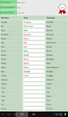 English irregular verbs android App screenshot 0