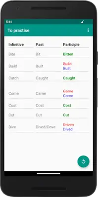 English irregular verbs android App screenshot 10