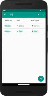 English irregular verbs android App screenshot 13