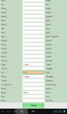 English irregular verbs android App screenshot 1