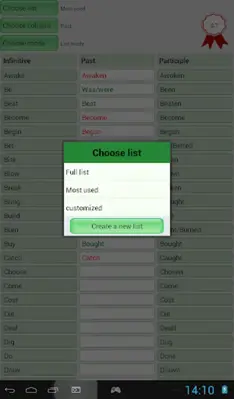 English irregular verbs android App screenshot 2